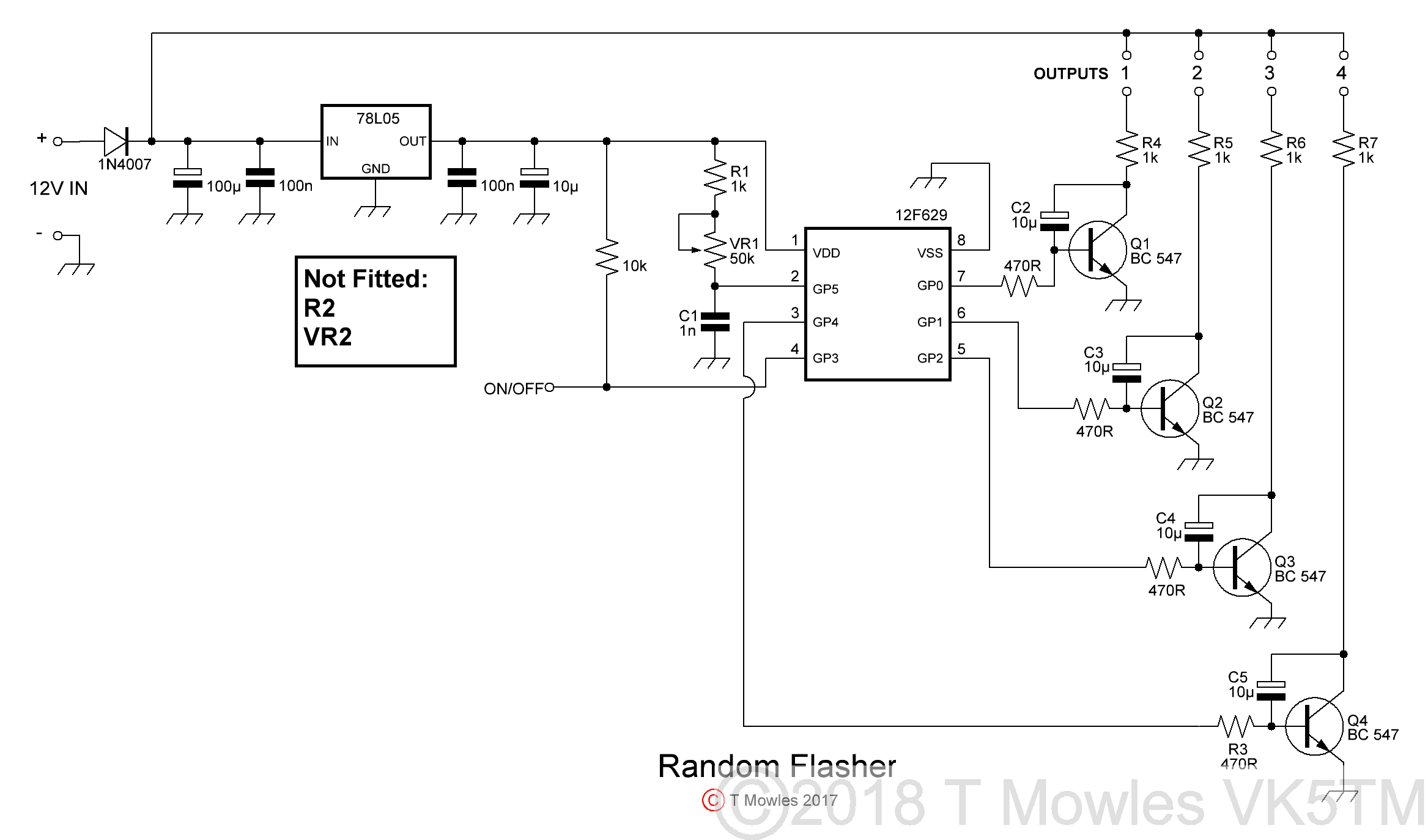 Random flashing lights schematic