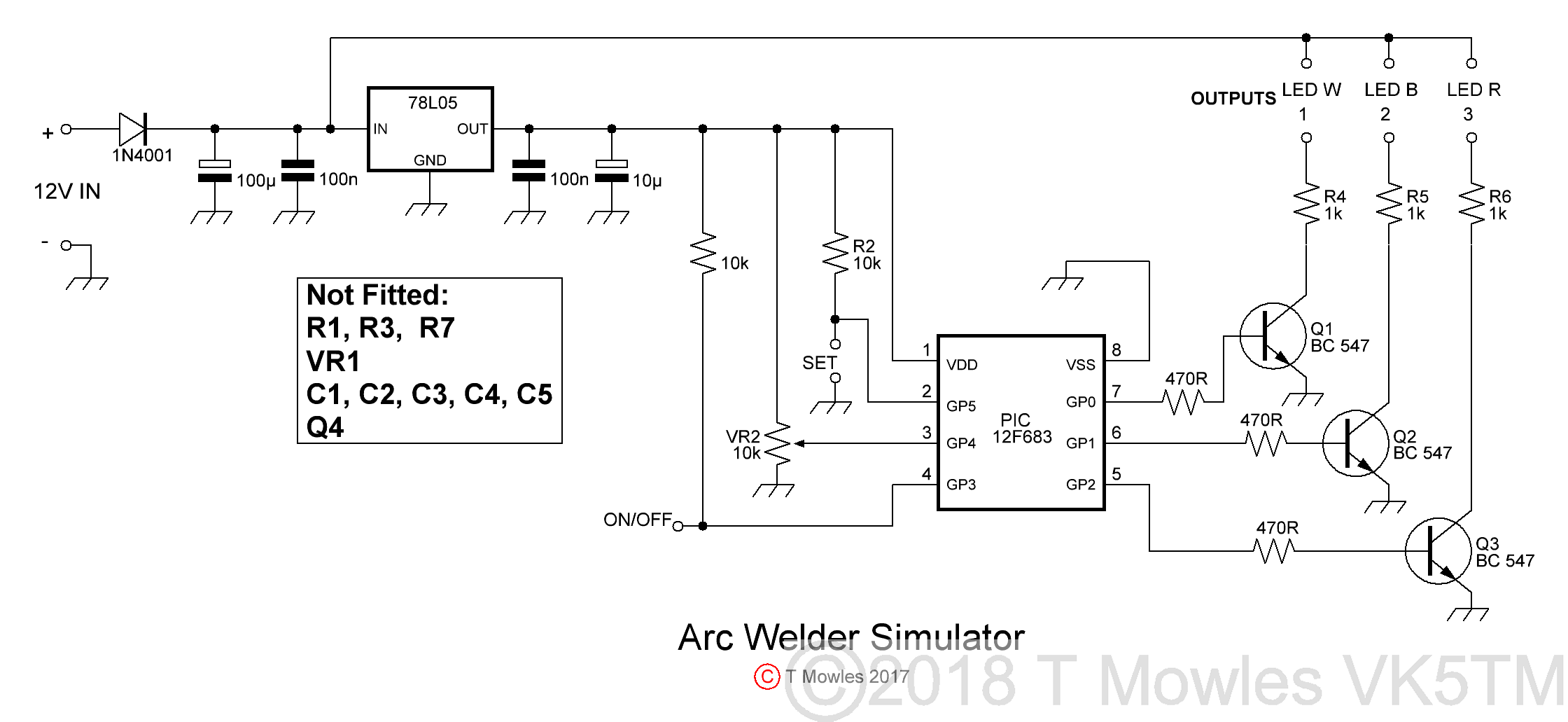 Welding simulator schematic